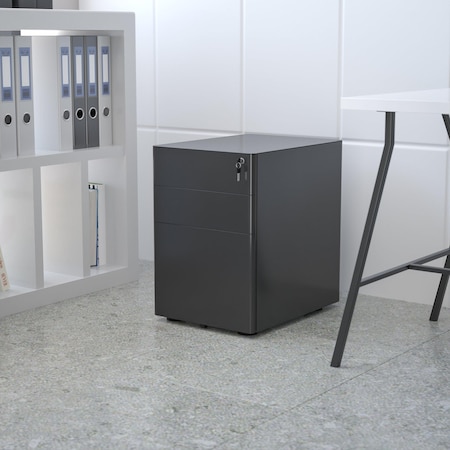 Flash Furniture 3-Drawer Filing Cabinet, Black HZ-CHPL-01-BK-GG